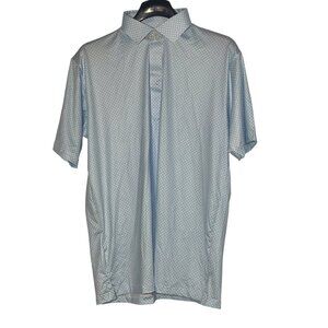 Collars & Co Featherweight Flex Polo Shirt Sz MED Ocean Key Blue